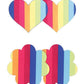 Pretty Pasties Pride Heart & Flower Rainbow - 2 Pair - SEXYEONE