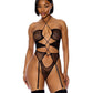 Pull My Strings Sheer Mesh Halterneck Teddy - Black - SEXYEONE