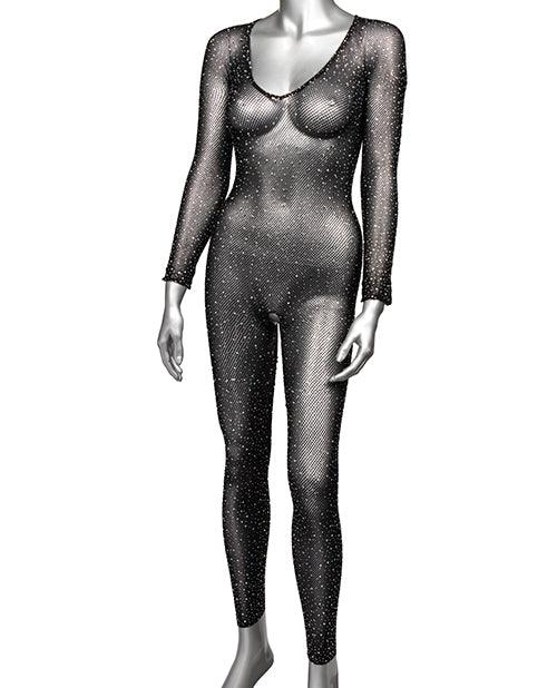 product image,Radiance Crotchless Full Body Suit Black Qn - SEXYEONE