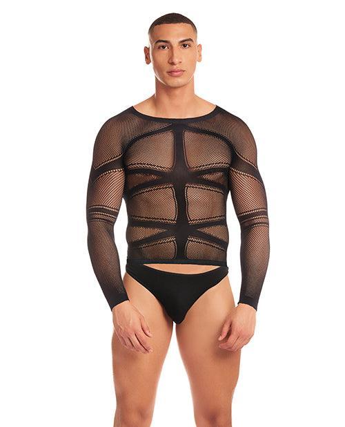 product image, Rainbow Party Cam Boy Mesh 2 pc Set - Black - SEXYEONE