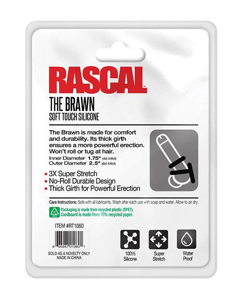 Rascal The Brawn Silicone Cock Ring - Black - SEXYEONE
