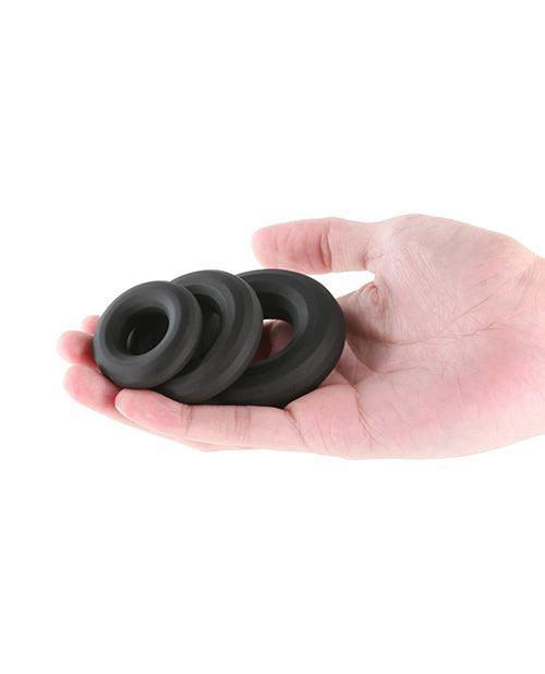 Renegade Fireman Cock Rings - Pack of 3 Black - SEXYEONE