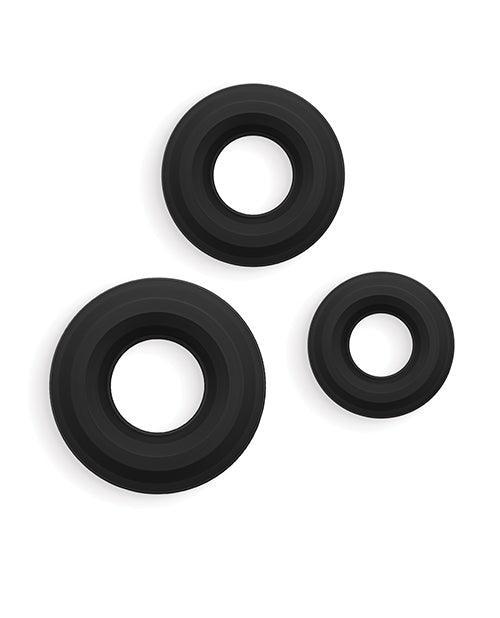 Renegade Fireman Cock Rings - Pack of 3 Black - SEXYEONE