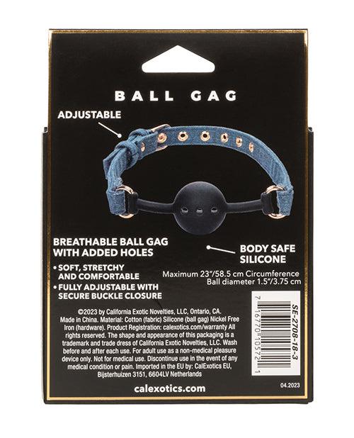 image of product,Ride 'em Premium Denim Collection Ball Gag - SEXYEONE