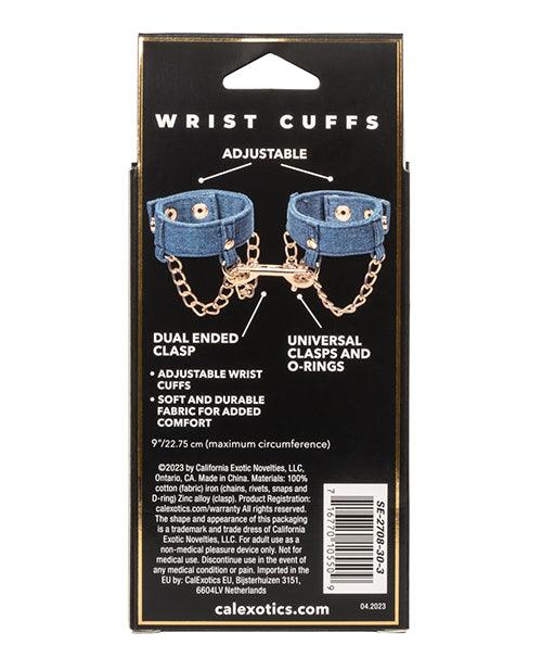 image of product,Ride 'em Premium Denim Collection Wrist Cuffs - SEXYEONE