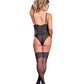Risque Business Lace & Mesh Teddy W/snap Crotch Black - SEXYEONE