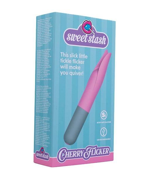 image of product,Rock Candy Cherry Flicker Clit Tickler - Pink/Grey - SEXYEONE