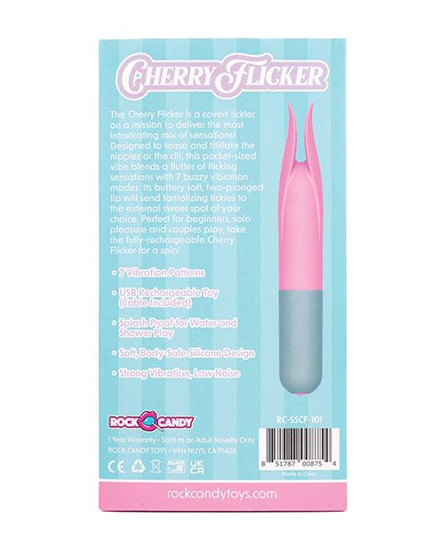 image of product,Rock Candy Cherry Flicker Clit Tickler - Pink/Grey - SEXYEONE