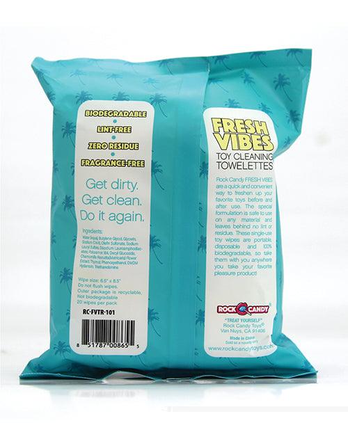 Rock Candy Fresh Vibes Toy Cleaning Towelettes Travel Pack - Pack Of 20 - SEXYEONE