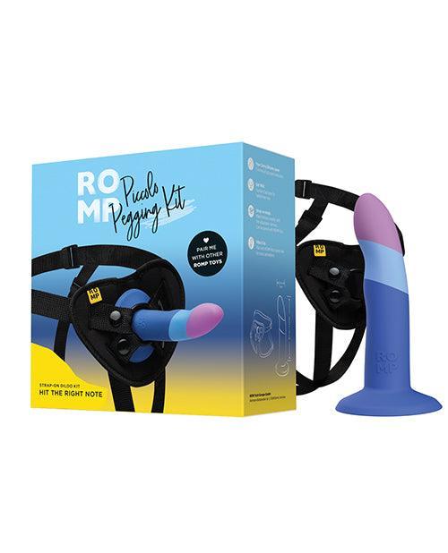 product image, ROMP Piccolo 3 Color 5.5" Dildo Pegging Kit - Blue - SEXYEONE