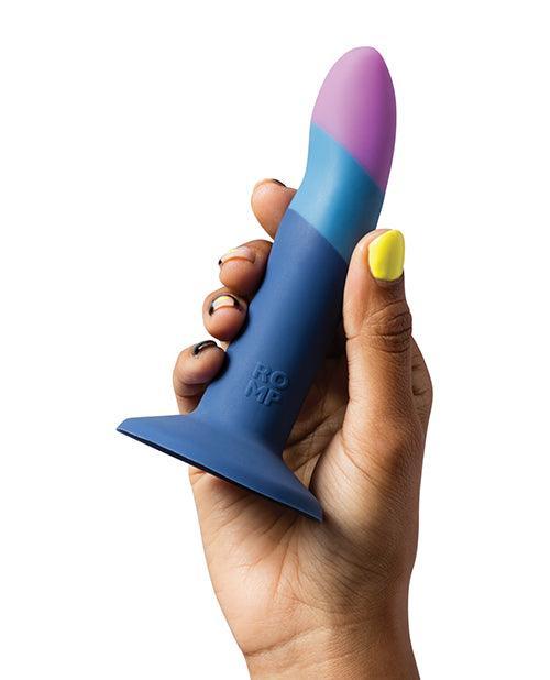 image of product,ROMP Piccolo 3 Color 5.5" Dildo Pegging Kit - Blue - SEXYEONE