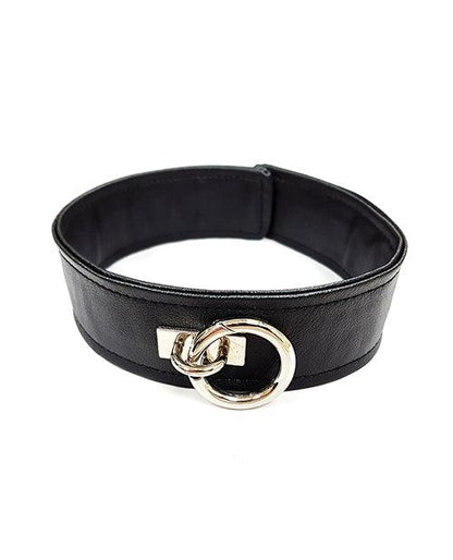 Rouge Fetish Play Vegan Leather Collar - Black - SEXYEONE