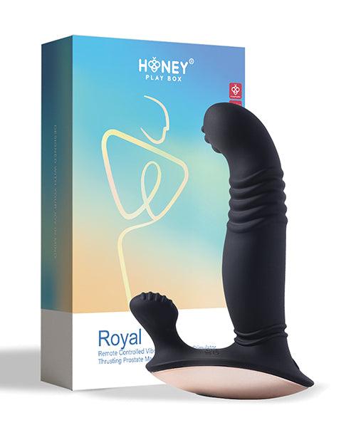 Royal Thrusting Vibrating Prostate & Perineum Massager - Black - SEXYEONE