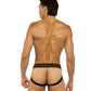 Sacred Heart Jockstrap w/Contoured Pouch & Studded Elastic Waist - Black - SEXYEONE