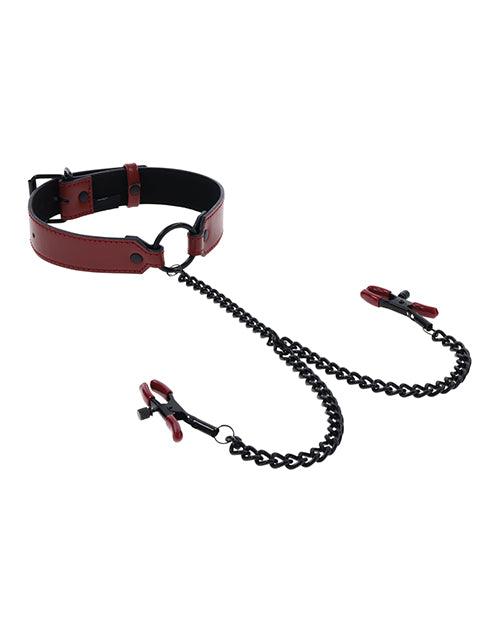 image of product,Saffron Collar w/Chain Nipple Clamps - SEXYEONE