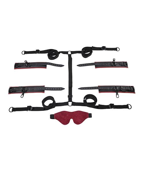 image of product,Saffron Under the Bed Adjustable Restraint System - Black and Red - SEXYEONE