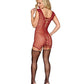 Seamless Chemise w/Rhinestone Accents & Mini Suspender Clips - Ox Blood O/S - SEXYEONE