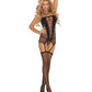 Seamless Diamond Net Cami w/G-String & Stockings - Black O/S - SEXYEONE