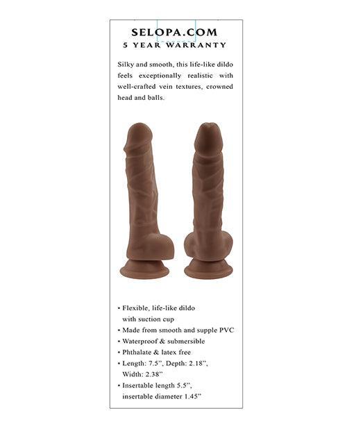 image of product,Selopa 6" Lifelike Dildo - Dark - SEXYEONE