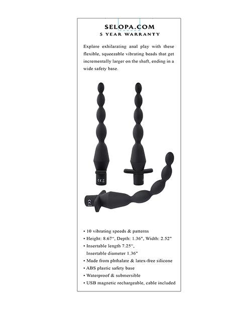 Selopa Vibrating Butt Beads - Black - SEXYEONE