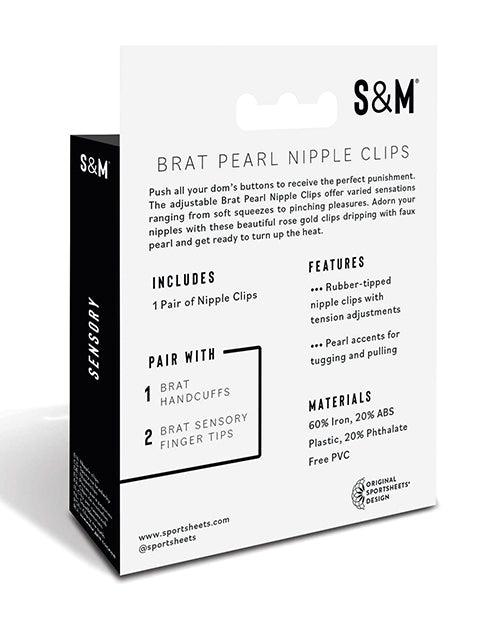 image of product,Sex & Mischief Brat Pearl Nipple Clips - SEXYEONE