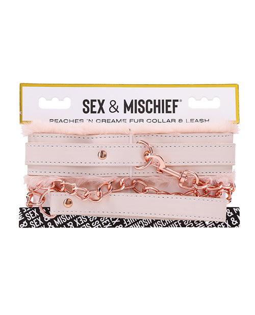 product image, Sex & Mischief Peaches 'n CreaMe Fur Collar & Leash - SEXYEONE