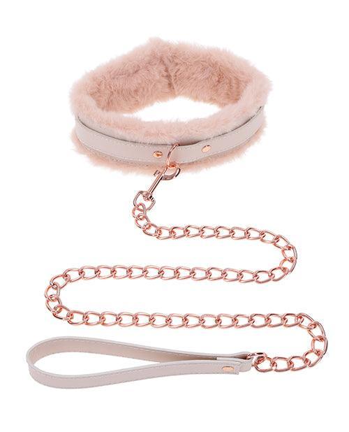 image of product,Sex & Mischief Peaches 'n CreaMe Fur Collar & Leash - SEXYEONE