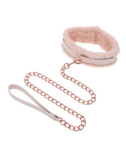 image of product,Sex & Mischief Peaches 'n CreaMe Fur Collar & Leash - SEXYEONE