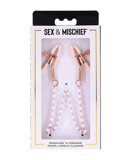 Sex & Mischief Peaches 'n CreaMe Pearl Nipple Clamps - SEXYEONE