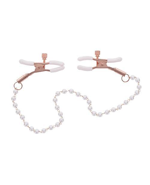 image of product,Sex & Mischief Peaches 'n CreaMe Pearl Nipple Clamps - SEXYEONE