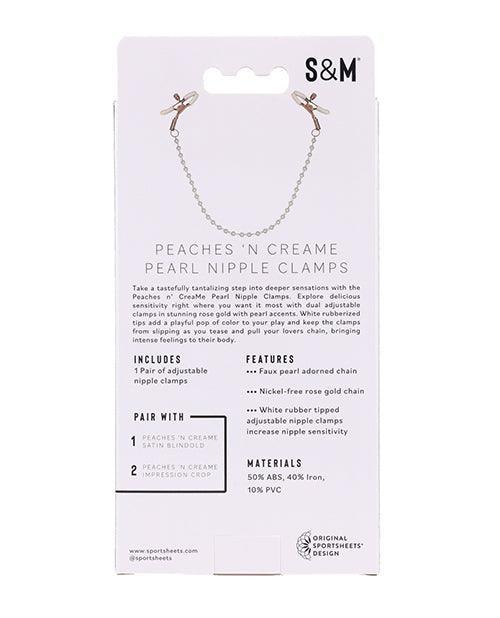 image of product,Sex & Mischief Peaches 'n CreaMe Pearl Nipple Clamps - SEXYEONE