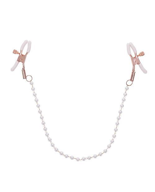 image of product,Sex & Mischief Peaches 'n CreaMe Pearl Nipple Clamps - SEXYEONE