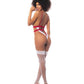 Sexy Nurse Bodysuit & Head Piece White/red - SEXYEONE