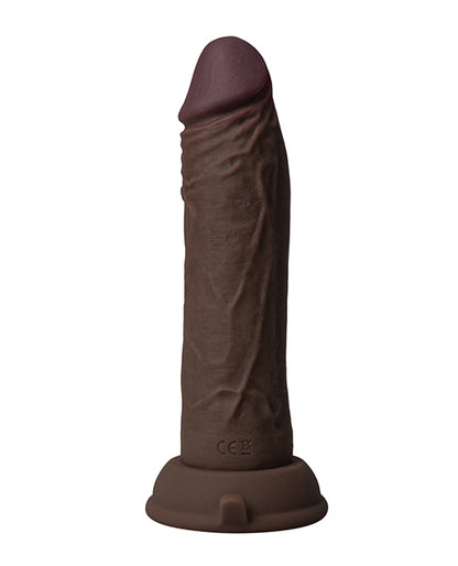 Shaft Flexskin Liquid Silicone 6.5" Vibrating Dong - Mahogany - SEXYEONE