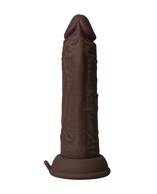 image of product,Shaft Flexskin Liquid Silicone 6.5" Vibrating Dong - Mahogany - SEXYEONE