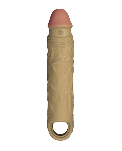 image of product,Shaft Flexskin Liquid Silicone 7.8" Vibrating Sheath - Oak - SEXYEONE