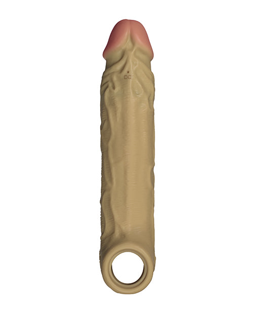 image of product,Shaft Flexskin Liquid Silicone 7.8" Vibrating Sheath - Oak - SEXYEONE