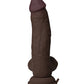 Shaft Flexskin Liquid Silicone 8.5" Vibrating Side Curve Dong w/Balls - Mahogany - SEXYEONE