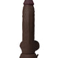 Shaft Flexskin Liquid Silicone 9.5" Vibrating Curved Dong w/Balls - Mahogany - SEXYEONE