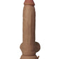 Shaft Flexskin Liquid Silicone 9.5" Vibrating Curved Dong w/Balls - Oak - SEXYEONE