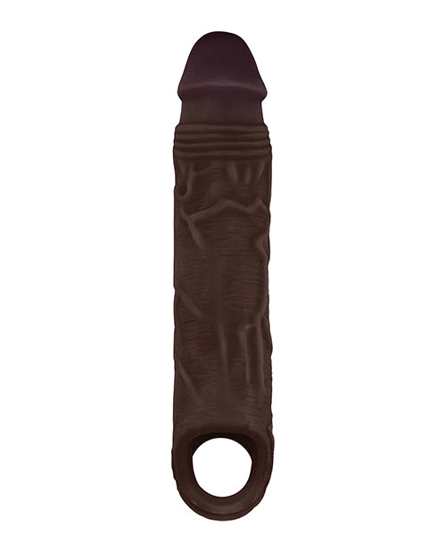 image of product,Shaft Model F Flexskin Liquid Silicone 7.8" Sheath - Mahogany - SEXYEONE