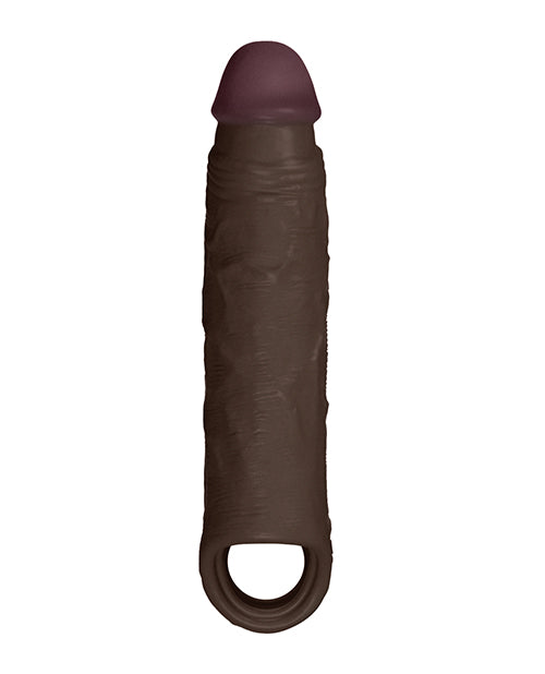 image of product,Shaft Model F Flexskin Liquid Silicone 8.8" Sheath - Mahogany - SEXYEONE