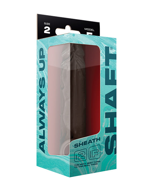 image of product,Shaft Model F Flexskin Liquid Silicone 8.8" Sheath - Mahogany - SEXYEONE