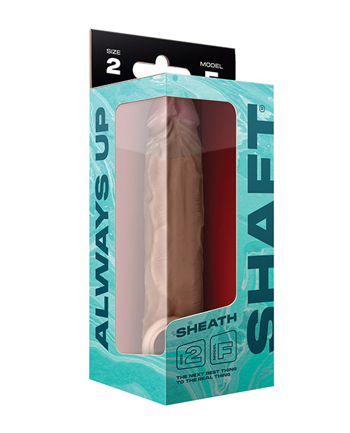 image of product,Shaft Model F Flexskin Liquid Silicone 8.8" Sheath - Oak - SEXYEONE