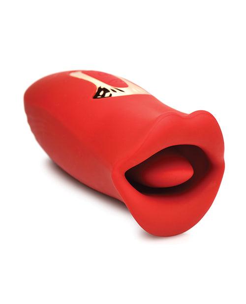 Shegasm Lickgasm Kiss + Tell Silicone Kissing & Vibrating Clitoral Stimulator - Red - SEXYEONE