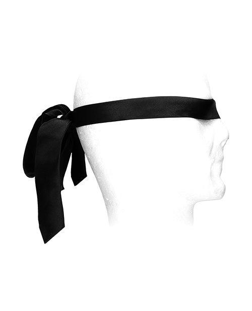 image of product,Shots Ouch Black & White Satin Bondage Tie - Black - SEXYEONE