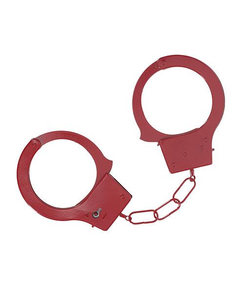 image of product,Shots Ouch! Classic Metal Handcuffs - Red - SEXYEONE