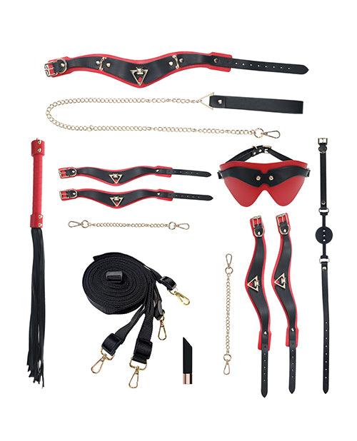 product image, Shots Ouch! Milan Collection Bondage Kit w/Bag - Black/Red - SEXYEONE