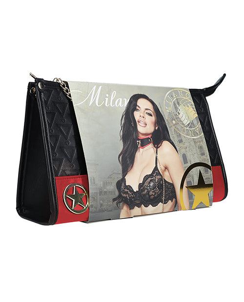 image of product,Shots Ouch! Milan Collection Bondage Kit w/Bag - Black/Red - SEXYEONE