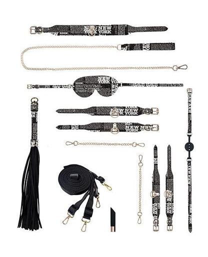 Shots Ouch! NY Collection Bondage Kit w/Bag - Black - SEXYEONE